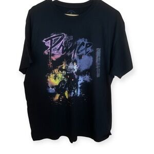 NWT Prince Men's Black Purple Rain Bike Graphic T-Shirt Short‎ Sleeve Tee​